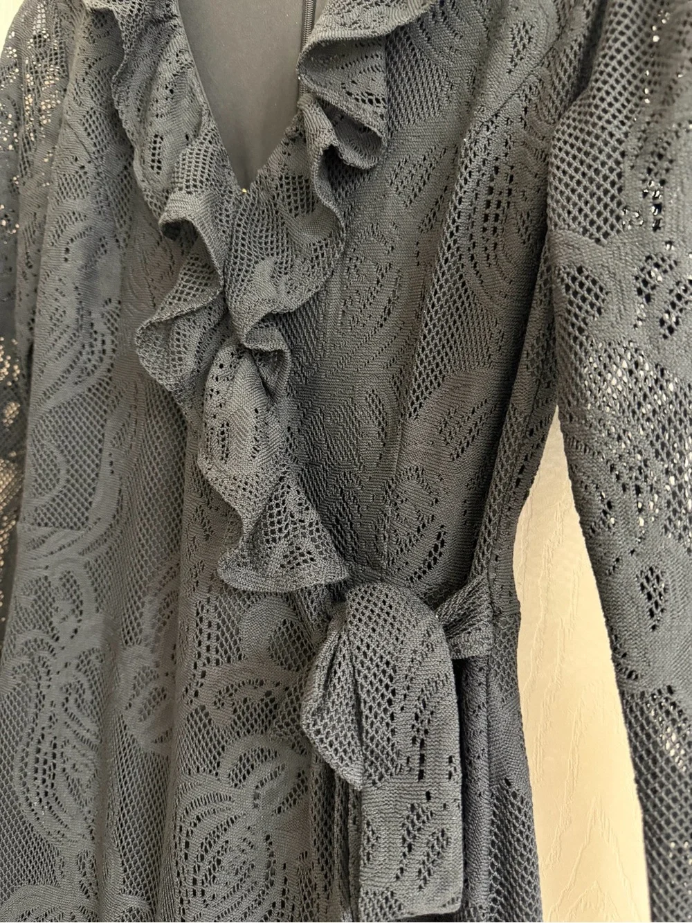 Lilly Pulitzer Black Tiki Ruffle Wrap Romper - Picture 2 of 9